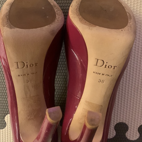 Burgundy Dior Peep Toe Pumps! - Picture 7 of 9